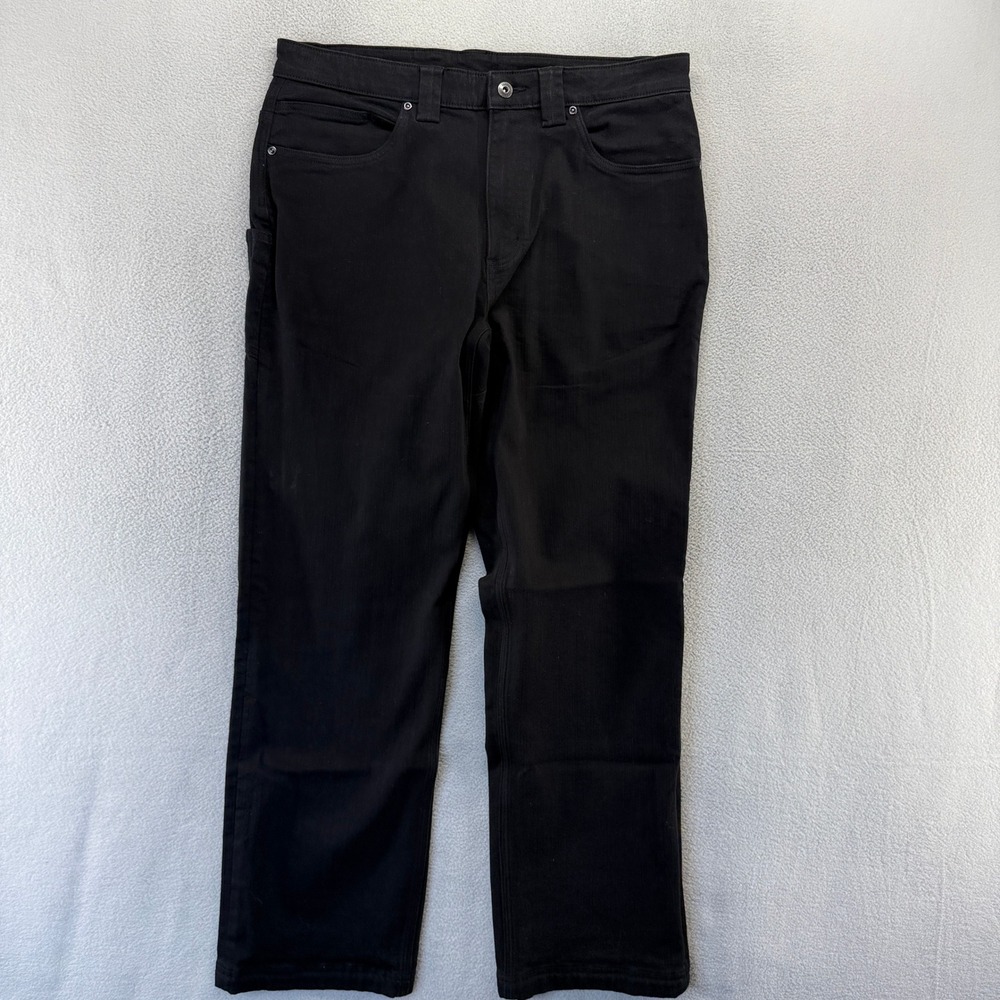 Duluth Trading Co Pants Mens 34x30 Black Relaxed Fit Workwear Denim Cotton Thick